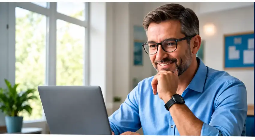Diretor escolar usando o sistema
